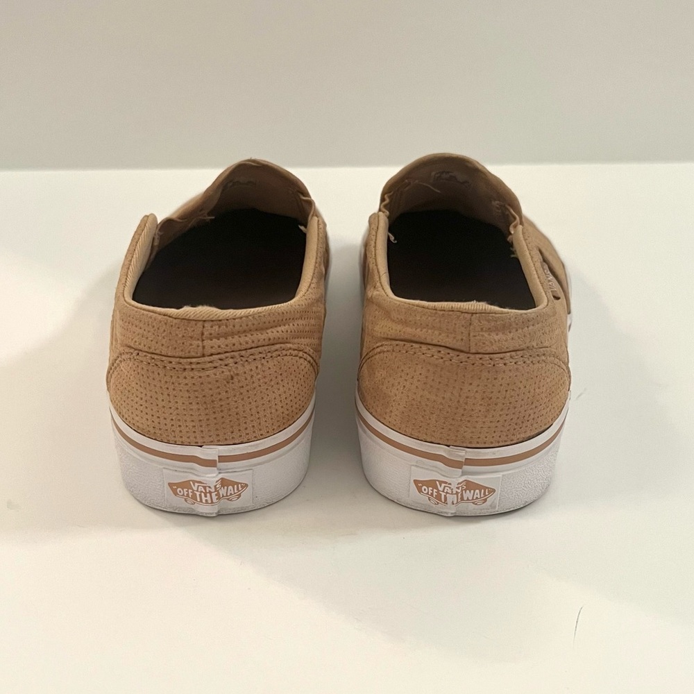 Vans Slip-On Suede Sneakers in Tan - Picture 6 of 13